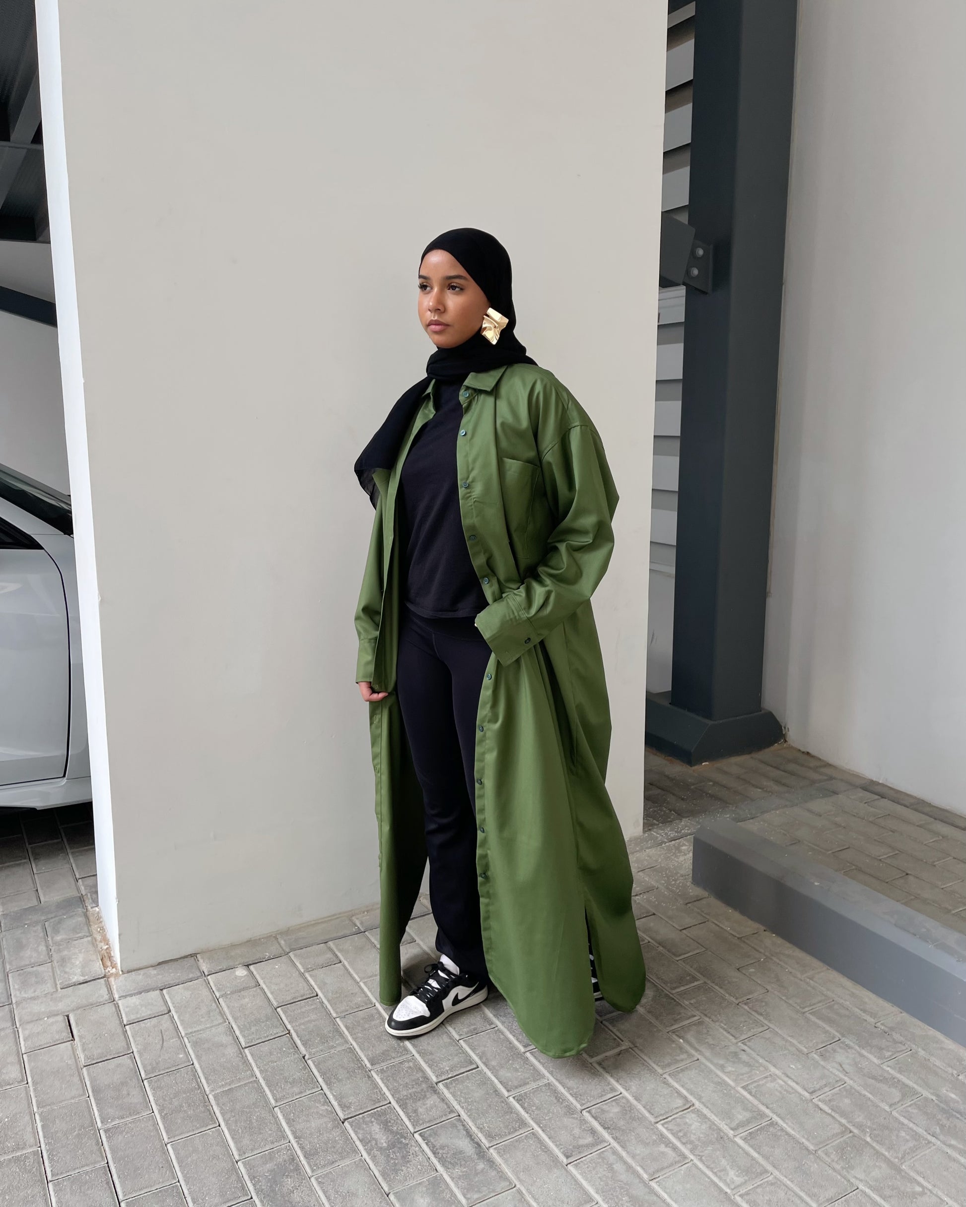 Oversized khaki shirt