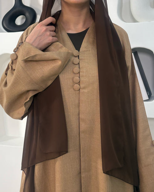 Abaya beige linen