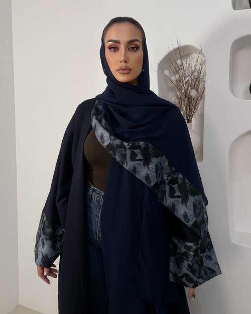 Abaya ombré bleu + hijab