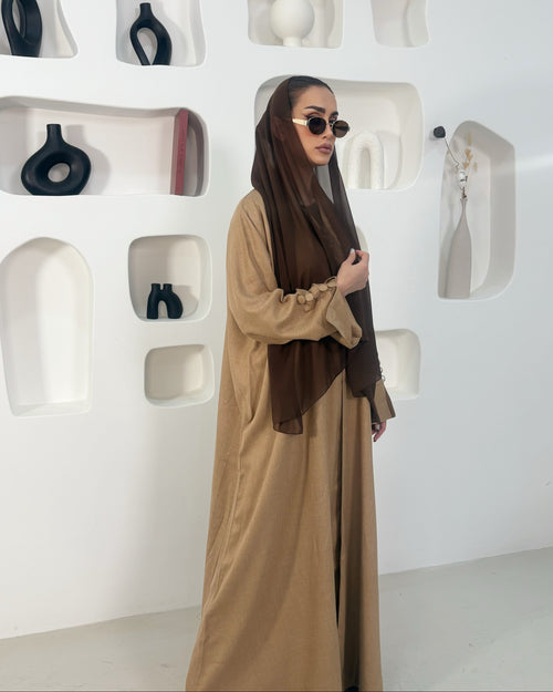 Abaya beige linen
