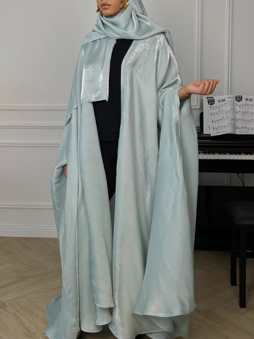 Abaya farasha + hijab bleu
