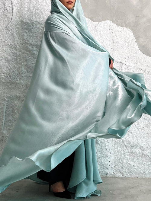 Abaya farasha + hijab bleu