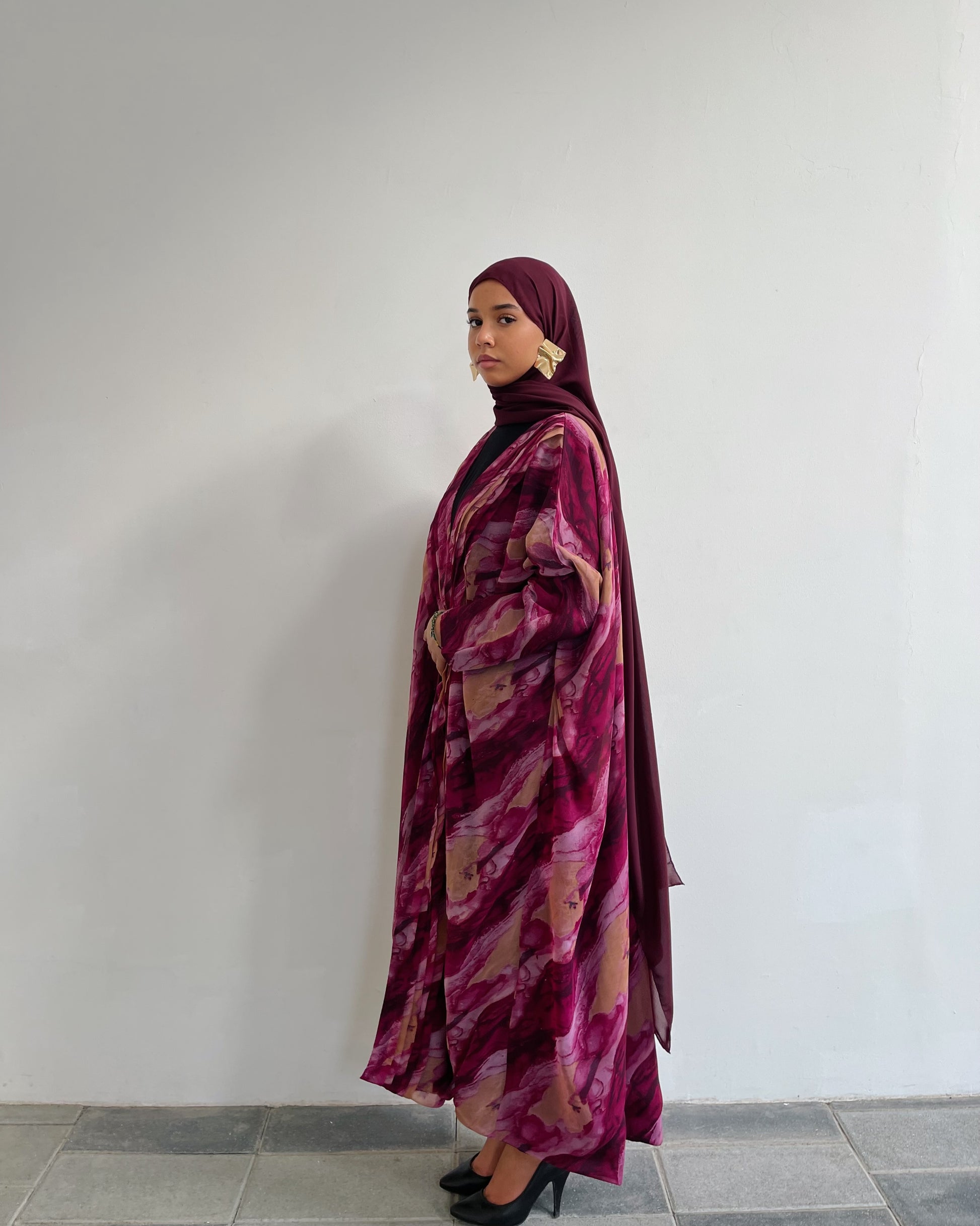 Abaya ombré rose