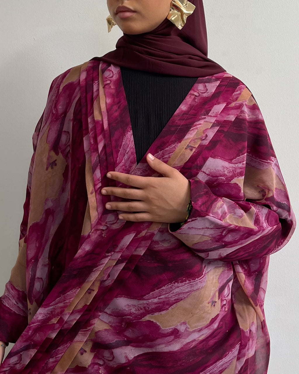 Abaya ombré rose