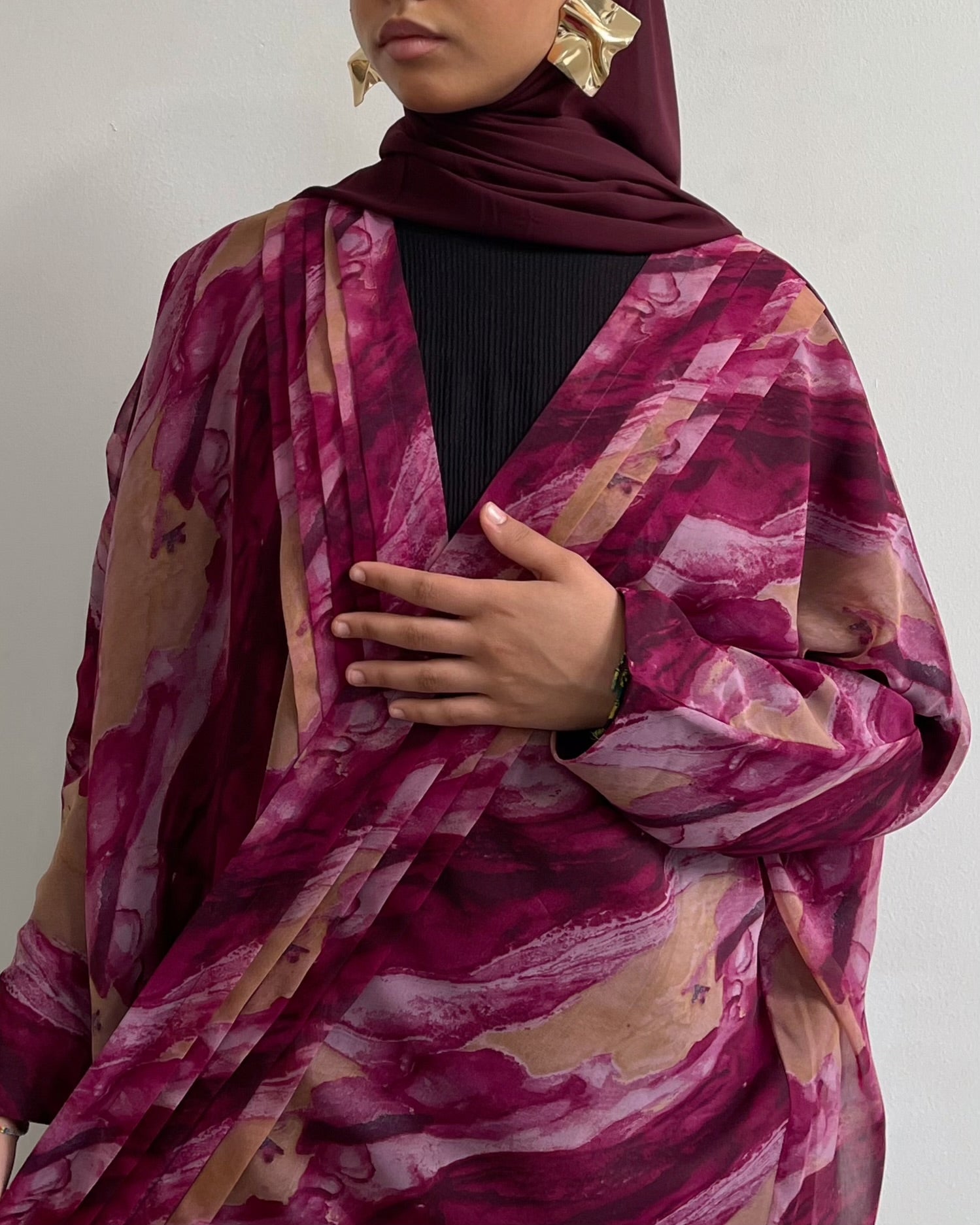 Abaya ombré rose