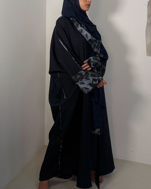 Abaya ombré bleu + hijab