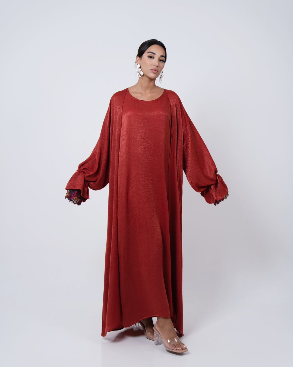 Set abaya et sous robe LA ROSA terracotta
