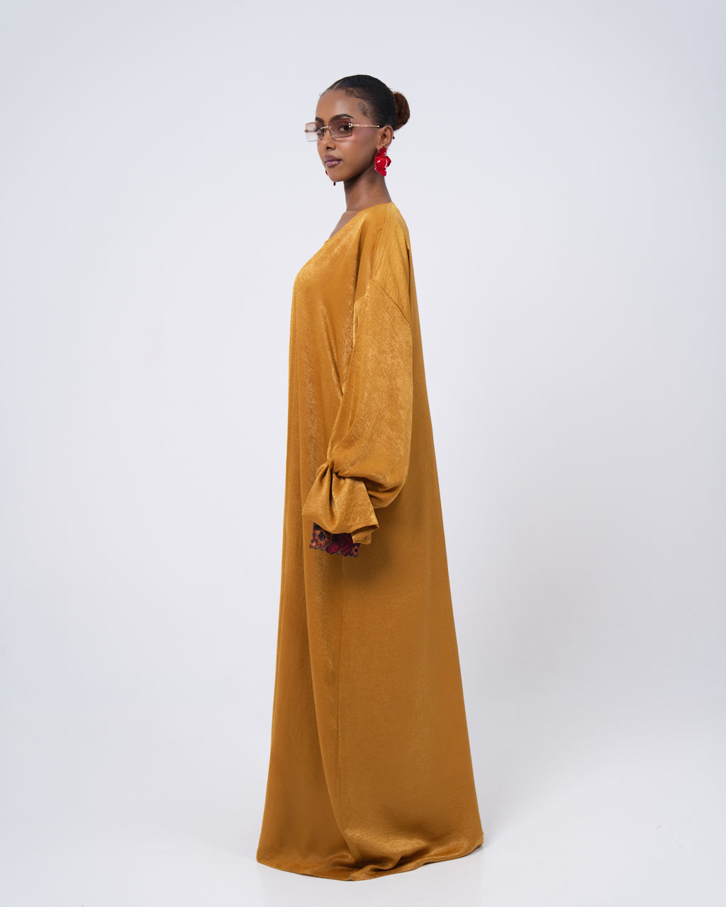Set abaya et sous robe LA ROSA mustard