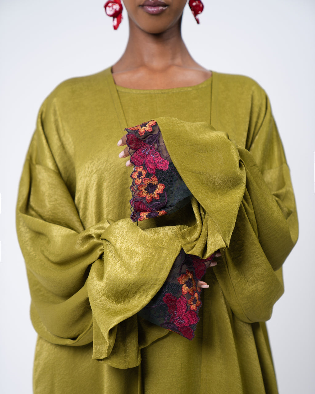Set abaya et sous robe LA ROSA green